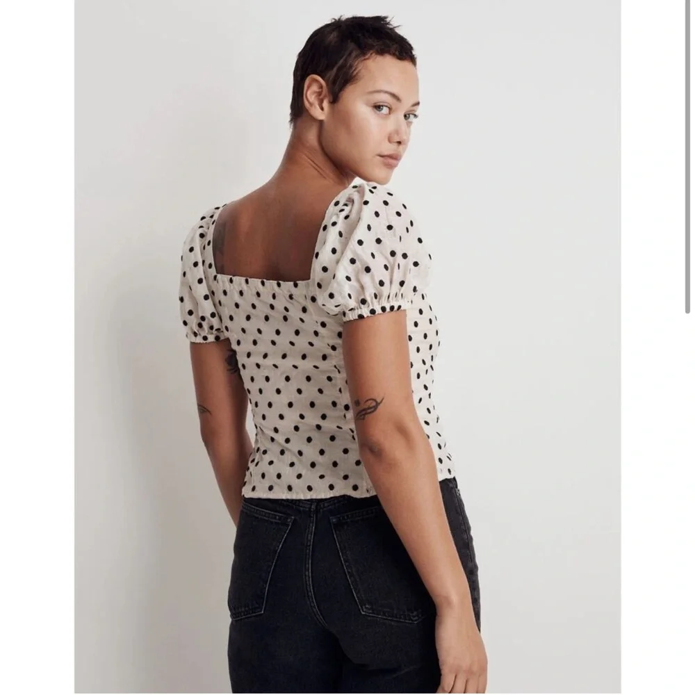 Madewell Polka Dot Puff Sleeve Top
